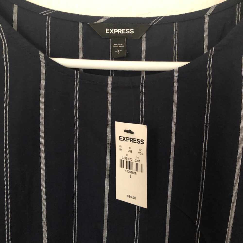 Express - Striped wrap cotton dress - Picture 3 of 5